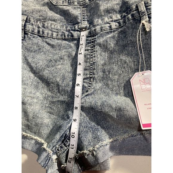 No Boundaries Denim Basic Shortalls Relaxed Fit Stretch Women's Size XXL (19) - Picture 2 of 10